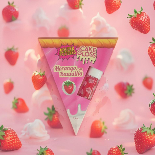 Gloss Labial Cake Gloss Morango Baunilha Super Poderes 2 Gloss Labial Cake Gloss Morango Baunilha Super Poderes - Imagem 2
