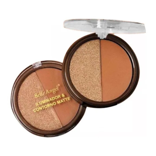 Paleta Duo Contorno Matte e Iluminador Belle Angel 1 Paleta Duo Contorno Matte e Iluminador Belle Angel