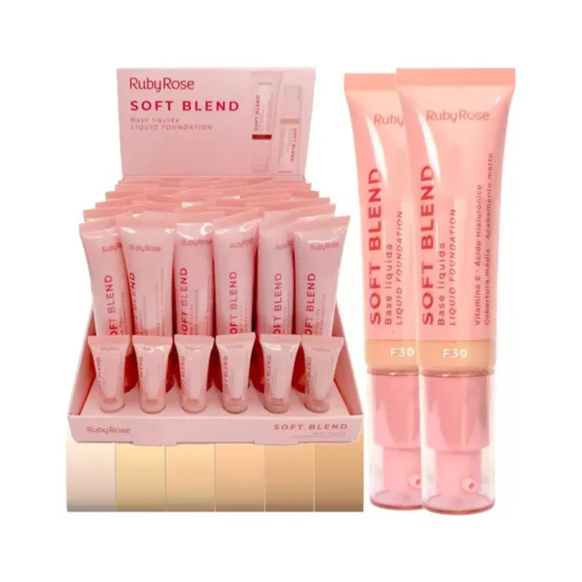Base Líquida Ruby Rose Soft Blend F10 ao F60 3 Base Líquida Ruby Rose Soft Blend F10 ao F60 - Imagem 3
