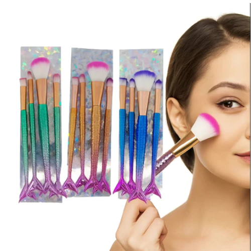 Kit de Pincéis Sereia com 4 Unidades 1 Kit de Pincéis Sereia com 4 Unidades