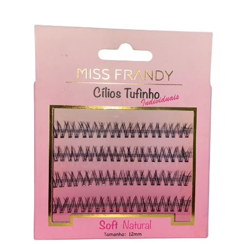 Cílios Postiços Tufinho Miss Frandy Soft Natural 12mm 1 Cílios Postiços Tufinho Miss Frandy Soft Natural 12mm