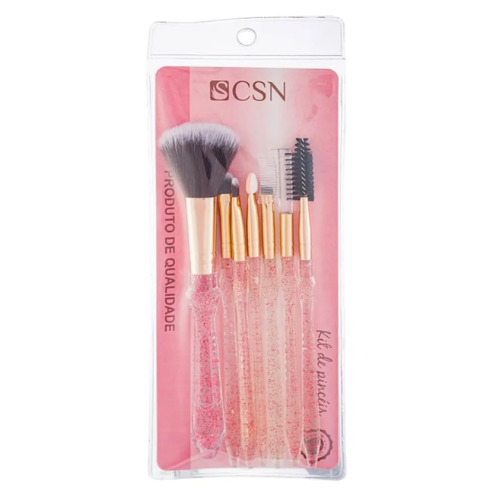 Kit de Pincéis de Maquiagem Profissional CSN com 5 Unidades 1 Kit de Pincéis de Maquiagem Profissional CSN com 5 Unidades