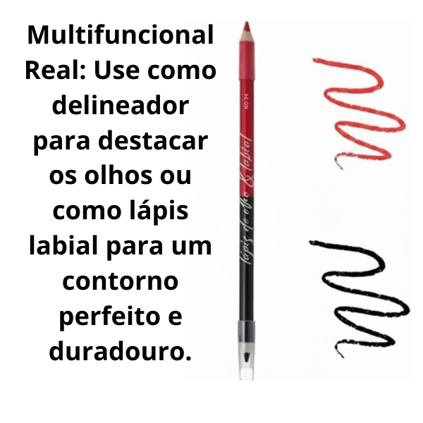 Lápis de Olho e Labial 2 em 1 Kit Cores 01 a 12 Traço Preciso e Alta Pigmentação 8 Lápis de Olho e Labial 2 em 1 Kit Cores 01 a 12 Traço Preciso e Alta Pigmentação - Imagem 8