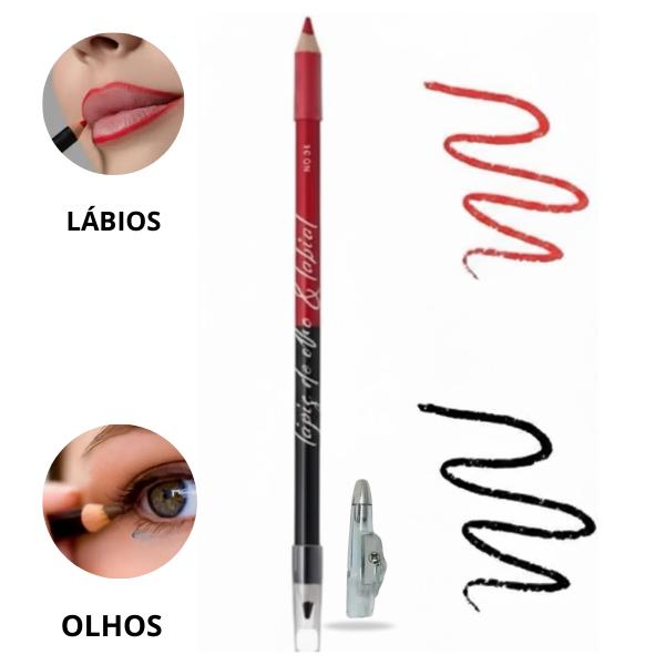 Lápis de Olho e Labial 2 em 1 Kit Cores 01 a 12 Traço Preciso e Alta Pigmentação 9 Lápis de Olho e Labial 2 em 1 Kit Cores 01 a 12 Traço Preciso e Alta Pigmentação - Imagem 9