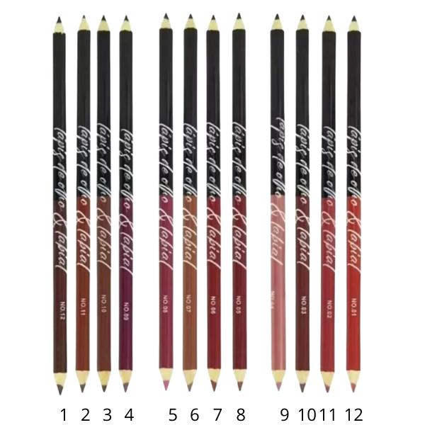 Lápis de Olho e Labial 2 em 1 Kit Cores 01 a 12 Traço Preciso e Alta Pigmentação 10 Lápis de Olho e Labial 2 em 1 Kit Cores 01 a 12 Traço Preciso e Alta Pigmentação - Imagem 10