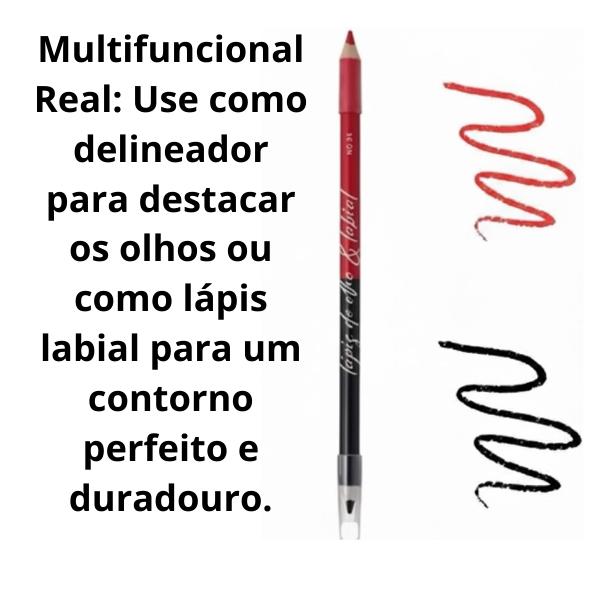 Lápis de Olho e Labial 2 em 1 Kit Cores 01 a 12 Traço Preciso e Alta Pigmentação 16 Lápis de Olho e Labial 2 em 1 Kit Cores 01 a 12 Traço Preciso e Alta Pigmentação - Imagem 16