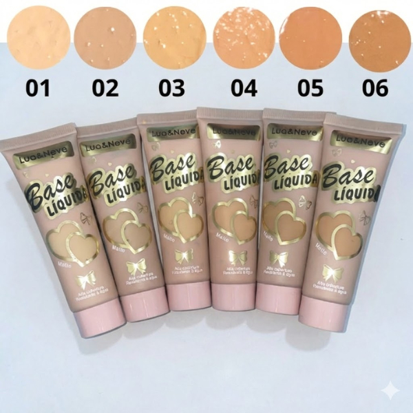 Base Liquida Lua & Neve Matte Alta Cobertura Resistente a Água 6 Base Liquida Lua & Neve Matte Alta Cobertura Resistente a Água - Imagem 6