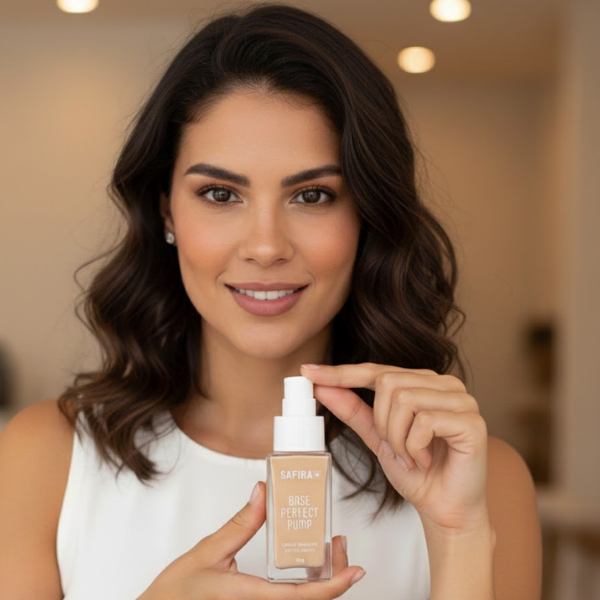 Base Liquida Perfect Pump Longa Duracao Efeito Matte - safira 4 Base Liquida Perfect Pump Longa Duracao Efeito Matte - safira - Imagem 4