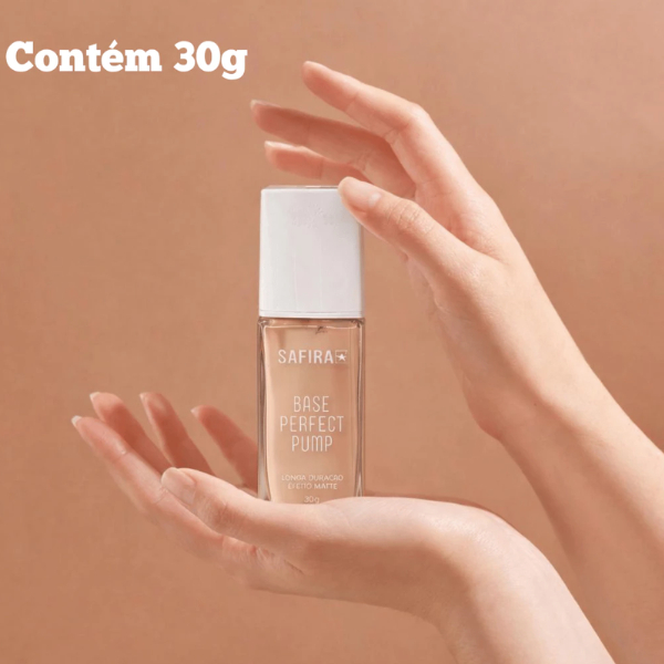 Base Liquida Perfect Pump Longa Duracao Efeito Matte - safira 5 Base Liquida Perfect Pump Longa Duracao Efeito Matte - safira - Imagem 5