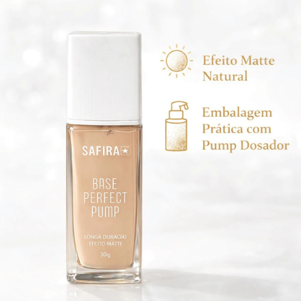 Base Liquida Perfect Pump Longa Duracao Efeito Matte - safira 7 Base Liquida Perfect Pump Longa Duracao Efeito Matte - safira - Imagem 7