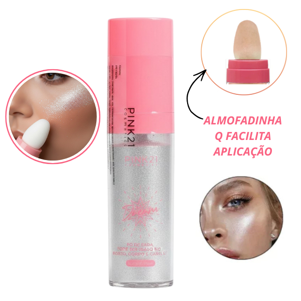 Pó de Fada Pink21 Iluminador em Pó para Rosto e Corpo Textura Fina 5 Pó de Fada Pink21 Iluminador em Pó para Rosto e Corpo Textura Fina - Imagem 5