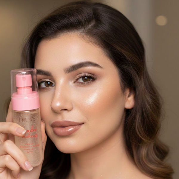 Fixador de Maquiagem Femme Paris Glow Longa Duração e Brilho Radiante 5 Fixador de Maquiagem Femme Paris Glow Longa Duração e Brilho Radiante - Imagem 5