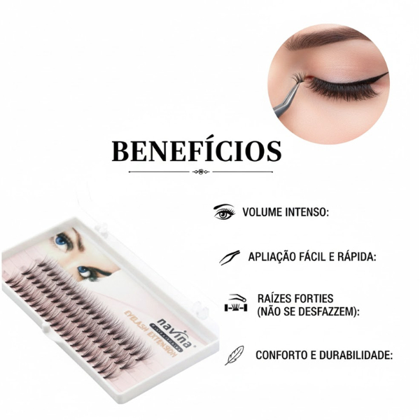 Cílios Navina Extensão de Cílios Volume Profissional 4 Cílios Navina Extensão de Cílios Volume Profissional - Imagem 4