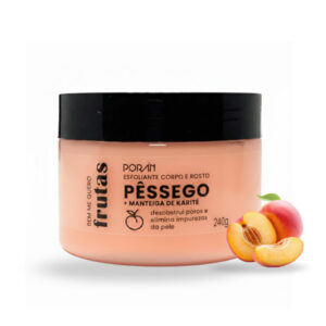 Esfoliante Porán Pêssego e Manteiga de Karité Rosto e Corpo 240g