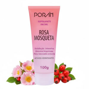 Esfoliante Facial Porán Rosa Mosqueta 100g – Limpeza Profunda e Pele Macia